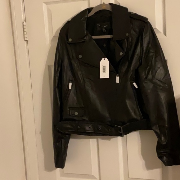 Universal Standard Leeron Leather Moto Jacket xs 10-12 - Picture 8 of 10